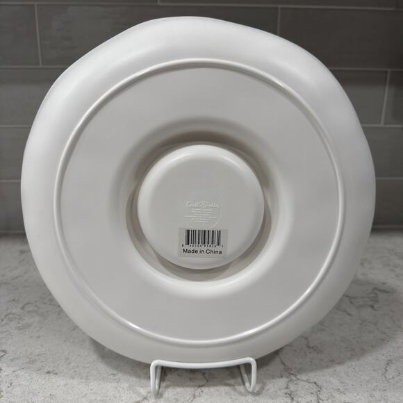 Dwell Studio CHIP & DIP Serving MATTE WHITE Melamine Platter Indoor Outdoor NEW - Picture 5 of 6